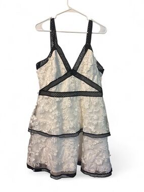 ASOS dainty white lace floral pattern embroidered mini dress